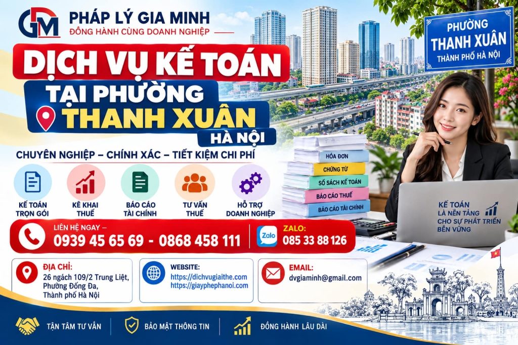 Dịch vụ kế toán tại phường Thanh Xuân Hà Nội