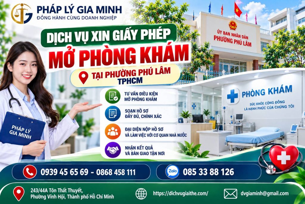 Dịch vụ xin giấy phép mở phòng khám tại phường Phú Lâm TPHCM