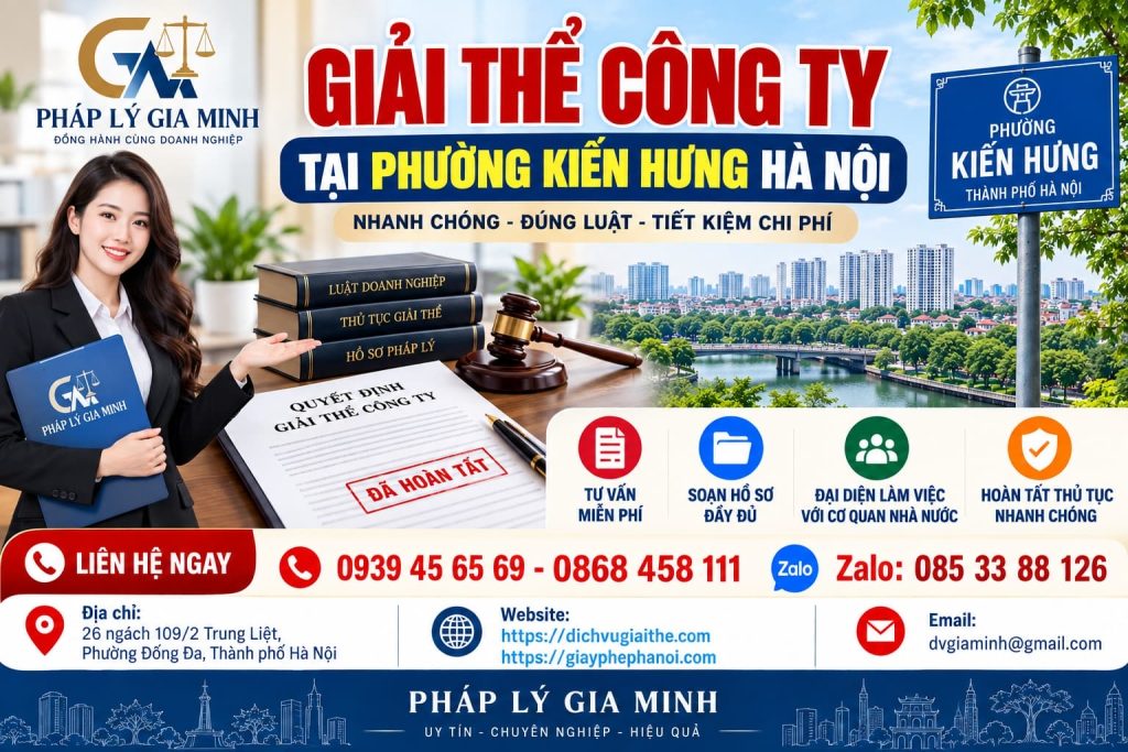 Giải thể công ty tại phường Kiến Hưng Hà Nội