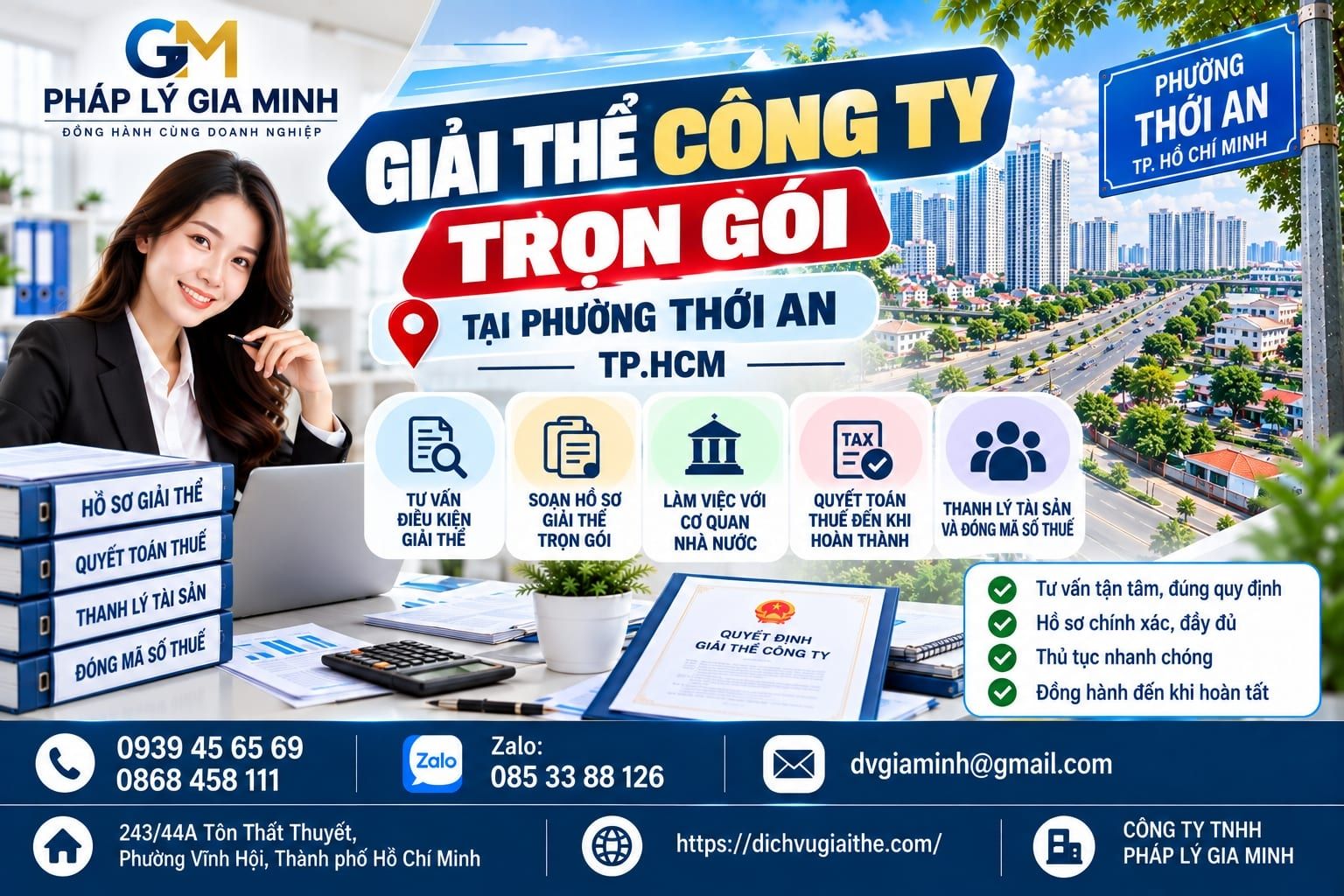 Giải thể công ty trọn gói tại phường Thới An TP.HCM