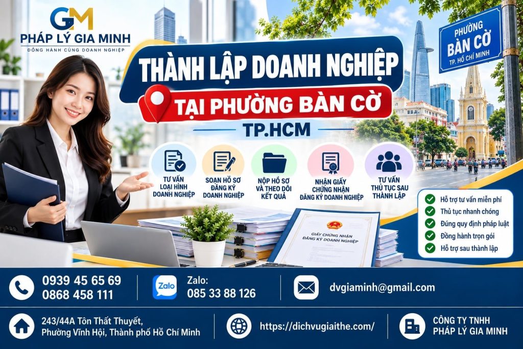 Thành lập doanh nghiệp tại phường Bàn Cờ TPHCM 1 Thành lập doanh nghiệp tại phường Bàn Cờ TP.HCM